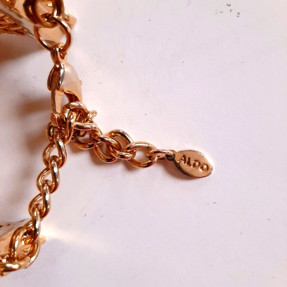 Gold Black & White Crystal Bracelet Bungle - Picture 3 of 5